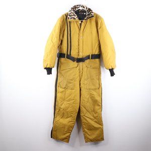 Vintage Mustard Jumpsuit with Leopard Collar